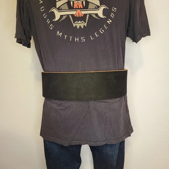 Stoic 4" Leather Powerlifting/Weight Lifting Belt size 33-42 - Picture 3 of 7